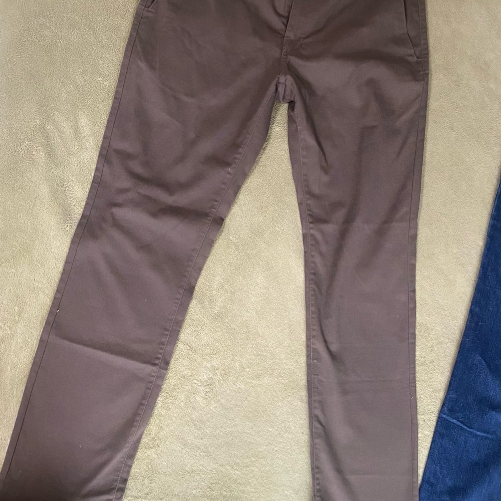 Brown Straight-Leg Pants